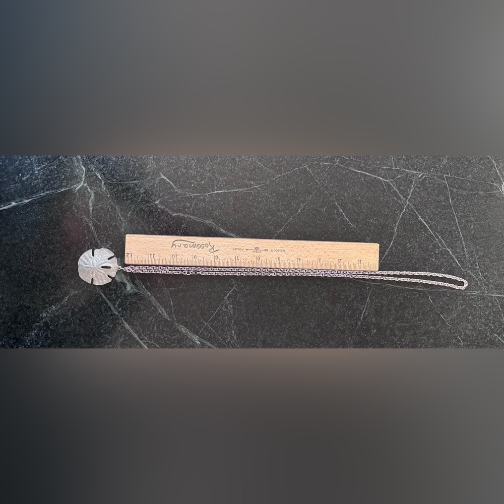 Sand Dollar Silver Pendant Necklace - Picture 4 of 4